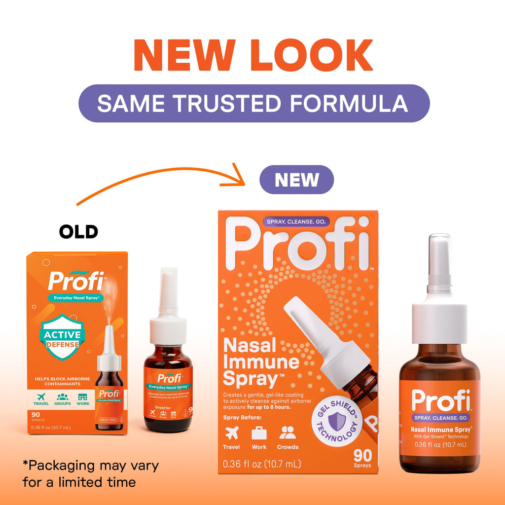 Profi™ Nasal Immune Spray – Cleansing Gel Layer for Airborne Exposure, Up to 8 Hours, Drug-Free Nasal Spray for Everyday Use, Travel, Work & Crowded Spaces (180 Sprays)