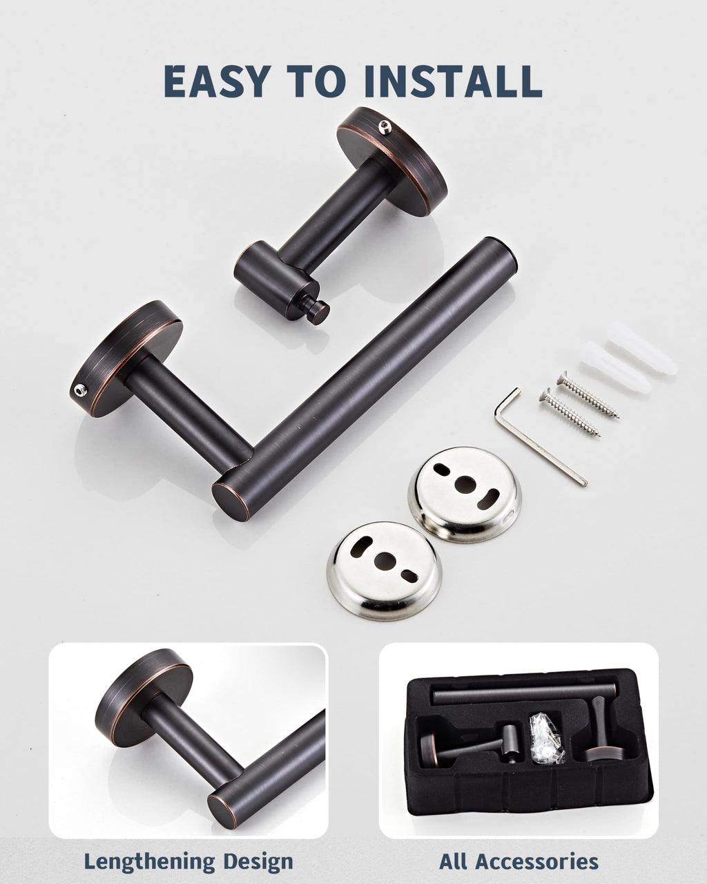 RARXTR Bronze Toilet Paper Holder SUS304 Stainless Steel Double Post Pivoting Toilet Paper Roll Holder Wall Mounted Toilet Tissue Holder for Commercial Bathroom RV Oil Rubbed Bronze
