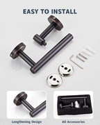 RARXTR Bronze Toilet Paper Holder SUS304 Stainless Steel Double Post Pivoting Toilet Paper Roll Holder Wall Mounted Toilet Tissue Holder for Commercial Bathroom RV Oil Rubbed Bronze