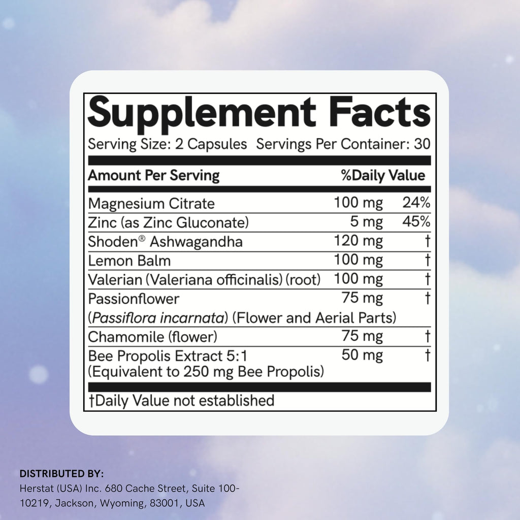 Dr Sosnowski's BUZzz Sleep Aid Supplement | Magnesium, Propolis, Ashwagandha, Valerian, Chamomile | Relax, Sleep Deeper, Wake Refreshed | 60 Capsules