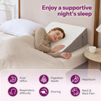 Wedge Pillow with Foam Top for Sleeping,Reading and Rest, 8 Inch Elevated Support Triangle Bed Pillow for Legs and Back Support with Washable Cover