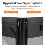 Server Book with 2 Zipper Pockets, Leather Server Books for Waitress