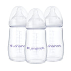 Lansinoh Anti-Colic Baby Bottles, 8 Ounce, 3 Count