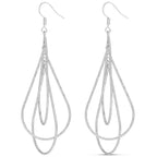 Milla Silver Dangle Earrings for Women, Sparkling Triple Teardrop