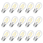 VISTERLITE Shatterproof S14 Replacement LED Light Bulbs, 2W, Equivalent to 11-25 Watt, Warm White 2200K, Outdoor String Lights Vintage Edison Bulb, E26 Medium Base, 15-Pack