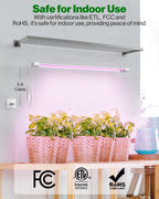 Sunco 4 Pack 3FT LED Grow Light, Full Spectrum, 30W
