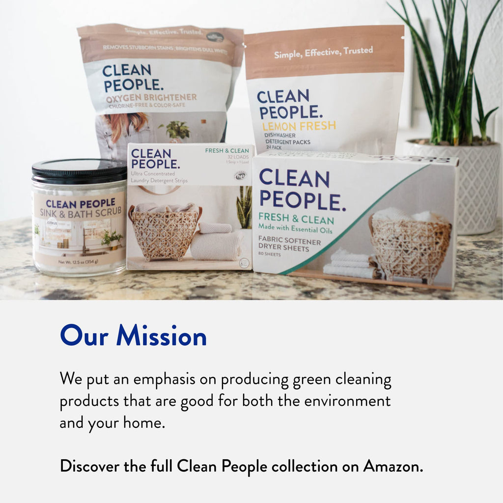 The Clean People Fragrance Free Laundry Detergent Sheets - Laundry Soap - Ultra Concentrated, Recyclable Packaging, Stain Fighting - Fragrance Free, 96 Pack