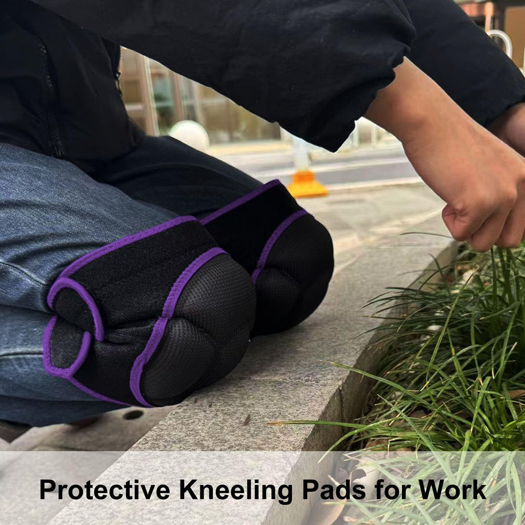JYBTAA Knee Pads for Women Men, Adjustable Knee Cushions, Purple M (1 Pair)
