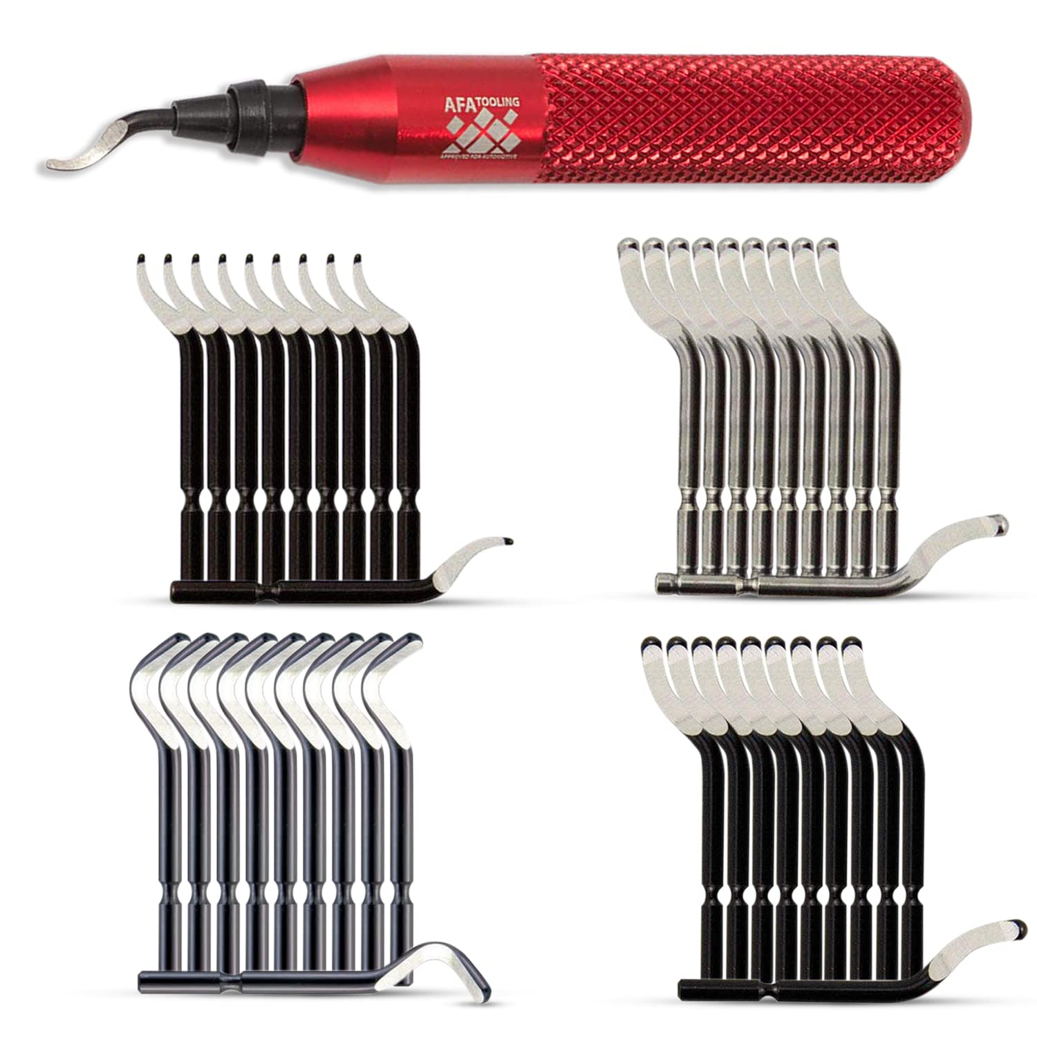 AFA Tooling - Deburring Tool with 41 High Speed Steel Blades - Works on Metal, Resin, PVC Pipes, Copper, Plastic and 3D Printed Edges - Plumbing & 3D Printing Burr Removal Reamer Tool
