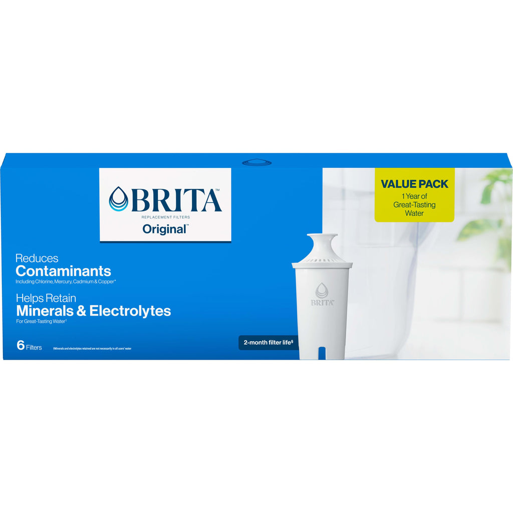 Brita Standard Pitcher and Dispenser Replacement Water Filters, White, 6