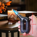 Laffizz 2 Pack Torch Lighter Single Jet Flame Refillable Butane Lighters Windproof Gas Torch Lighters Adjustable Jet Cool Lighter for Camping Candle BBQ Grill(Fuel Not Included)