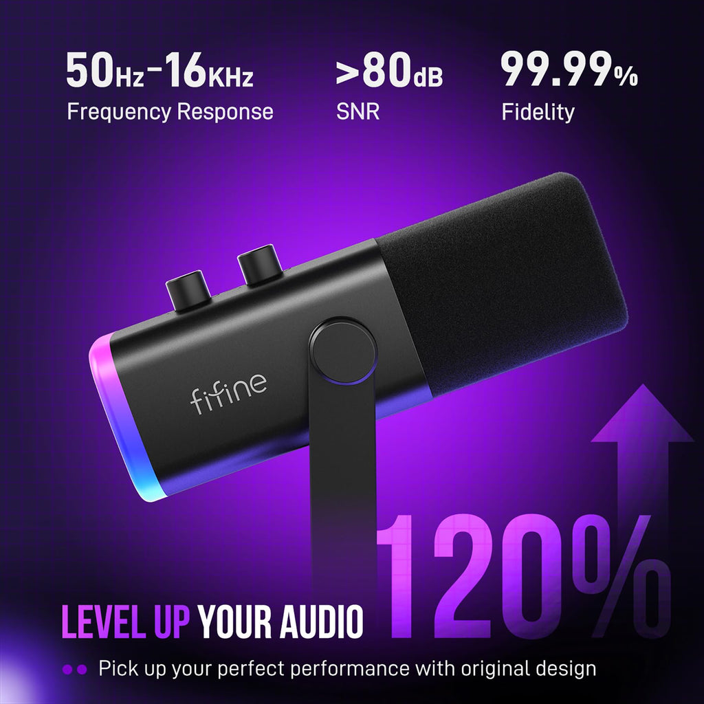FIFINE AmpliGame AM8T XLR/USB Gaming Microphone Set, Dynamic PC Mic