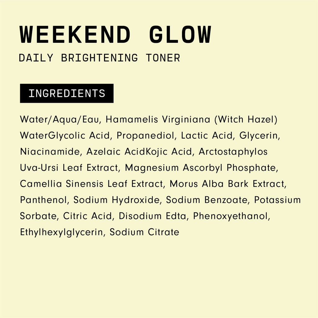 Versed Weekend Glow Daily Brightening AHA Liquid – Gentle Exfoliating Toner with Vitamin C and Botanicals – Helps Visibly Improve Skin Clarity and Tone (V1 Weekend Glow - 4 Fl Oz (Pack of 1))