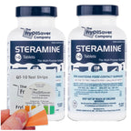 2 Bottles Steramine Sanitizer Tablets (300 Count) + 15x QT-10 Test Strip