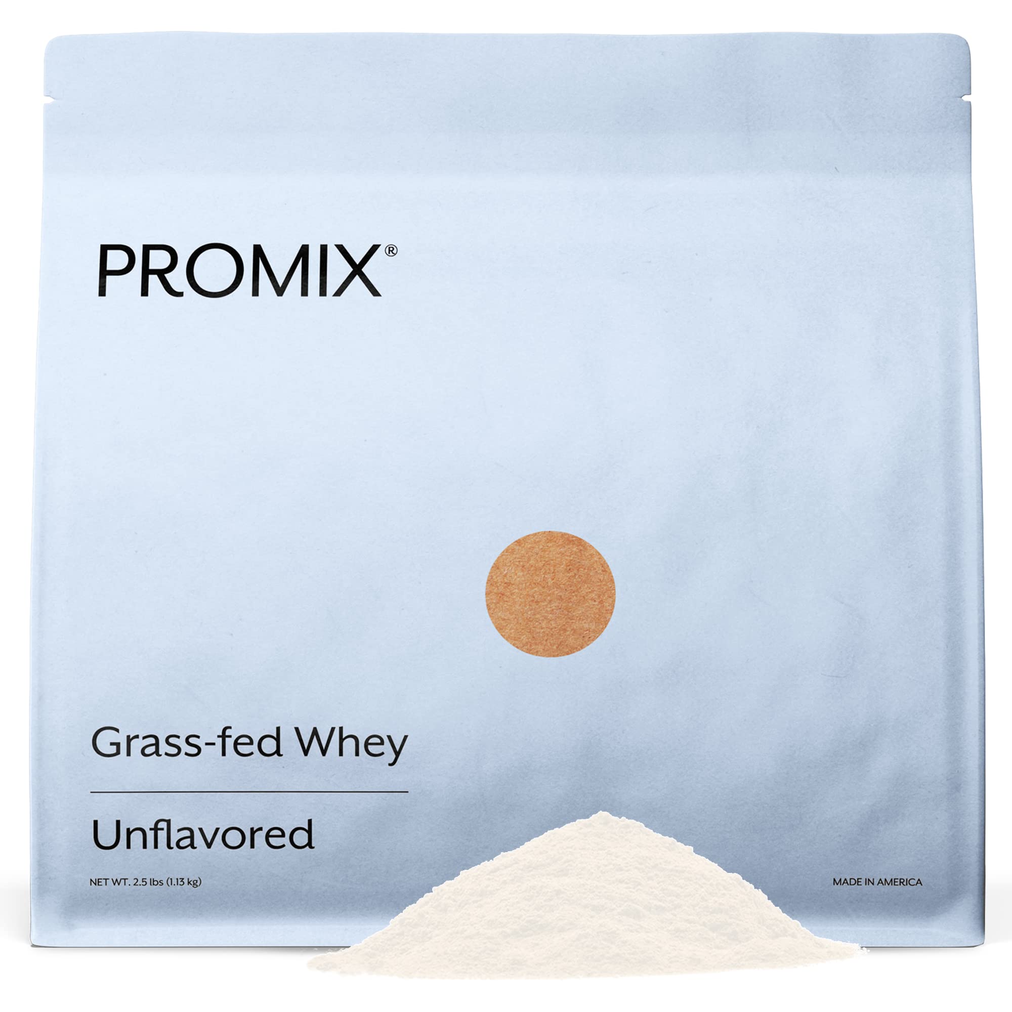 ProMix Nutrition Whey Protein Powder, Unflavored - Grass-Fed - ­Post Workout Fitness & Nutrition Shakes, Smoothies, Baking & Cooking Recipes - Gluten-Free & Keto-Friendly - 2.5 Pound (Pack of 1)
