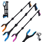 38" Extra Long Grabber Reacher Tool – 3 Pack Foldable Reacher Grabber Pickup Tools with 360° Rotating Jaw & Magnet - Heavy Duty Pick Up Grabbers for Seniors, Trash, Surgery Recovery (Orange Blue Pink)