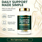Xjrwac Claranova Elastin Peptides, Marine Elastin Peptide Skin Tightening Formula, 60 Capsules (3Pack)