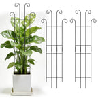 3 Set Tall Trellis for Potted Plants Indoor, 32'' Expandable Garden Metal Trellis for Climbing Plants Outdoor, Monstera Plant Support for Hoya, Vine, Ivy Pothos (Black)