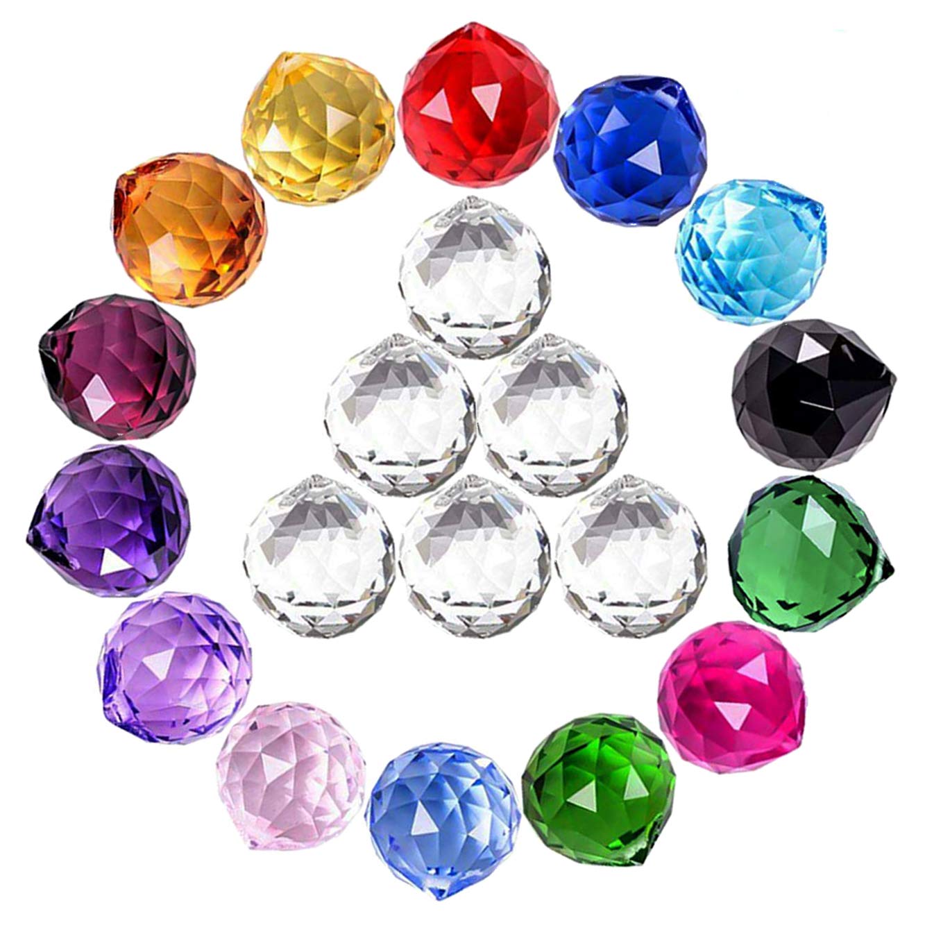 MerryNine Crystal Sun Catcher Suncatcher Prism Ball Assorted Colors