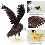 Bald Eagle Statue Garden Sculpture, Metal Yard Art Eagle Decoration, Large Eagle Outdoor Statues for Garden Yard Lawn Decoration