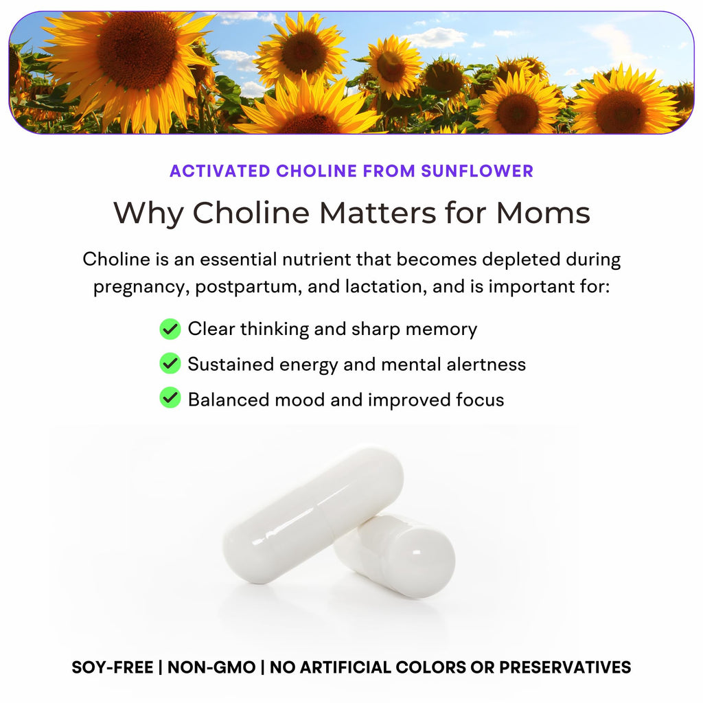VitaminIQ Mommy Brain Postnatal Supplement (60 Capsules) for Cognitive Health, Mood, Energy with GPC and CDP Choline, Phosphatidylserine, Omega-3 DHA