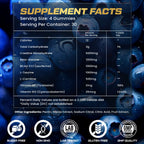 ZyterX Creatine Monohydrate Gummies for Men & Women, 9000MG Creatine Gummies Sugar Free with L-Taurine, BCAA 2:1, B12 B6 for Boost Strength, Focus & Endurance, Vegan, Non-GMO, Blueberry 120pcs