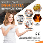 DG64-00473A Burner Control Dial Knob Range Oven Replacement Compatible with Samsung Gas Stove Knob NX58H5600SS NX58F5700WS NX58H5650WS NX58J7750SS NX58M6850SS （5pcs）.