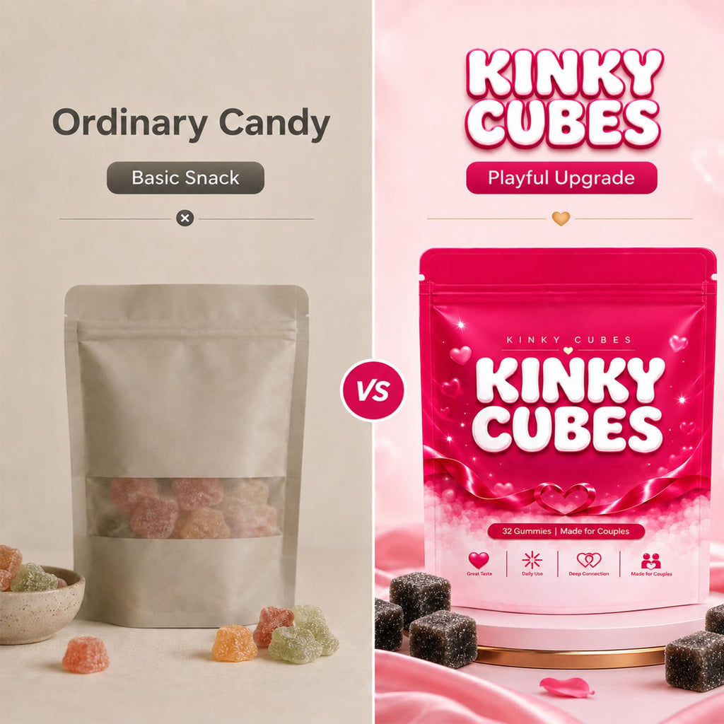KINKY CUBES Gummies, Boost Mood, Vitamin & Mineral Supplements, 32 Gummies