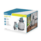 Bestway 2,200 Gallon Sand Filter Pool Pump for Above Ground Swimming Pools up to 14,400 Gallons with Pre-Filter Strainer Basket & Valve Adapter Set