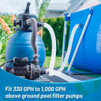 IDEASURE 1.25" x 59" Pool Hoses for Above Ground Pools - Pool Pump Replacement Hose Compatible with In tex Pump Model #607/#637, 2 Pack with 4 Hose Clamps