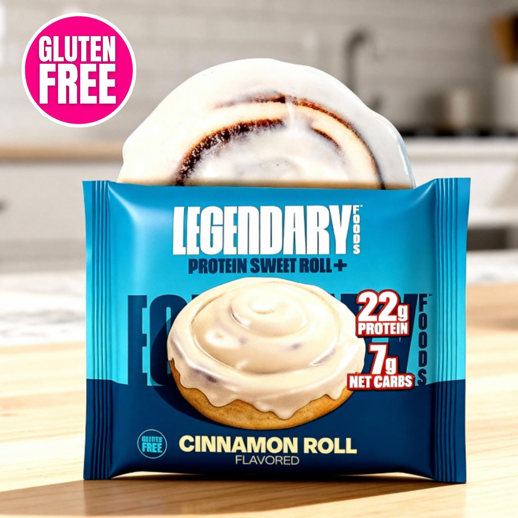 Legendary Foods Cinnamon Roll 22g Protein Bars – Gluten-Free, Low Carb Meal Option – Sweet Zero Sugar Snack, Keto-Friendly – 10-Pack High Protein Pre- or Post-Workout Nutrition Bars