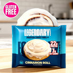 Legendary Foods Cinnamon Roll 22g Protein Bars – Gluten-Free, Low Carb Meal Option – Sweet Zero Sugar Snack, Keto-Friendly – 10-Pack High Protein Pre- or Post-Workout Nutrition Bars