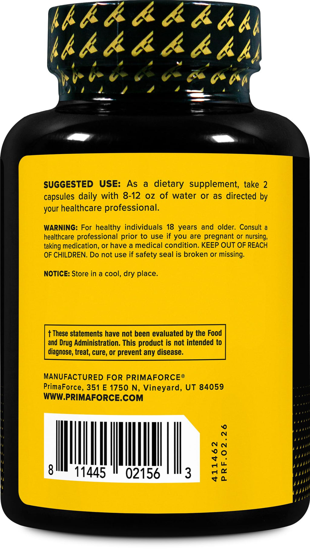 Primaforce NAD+ Nicotinamide Supplement (1,000mg) 120 Capsules, 60 Servings