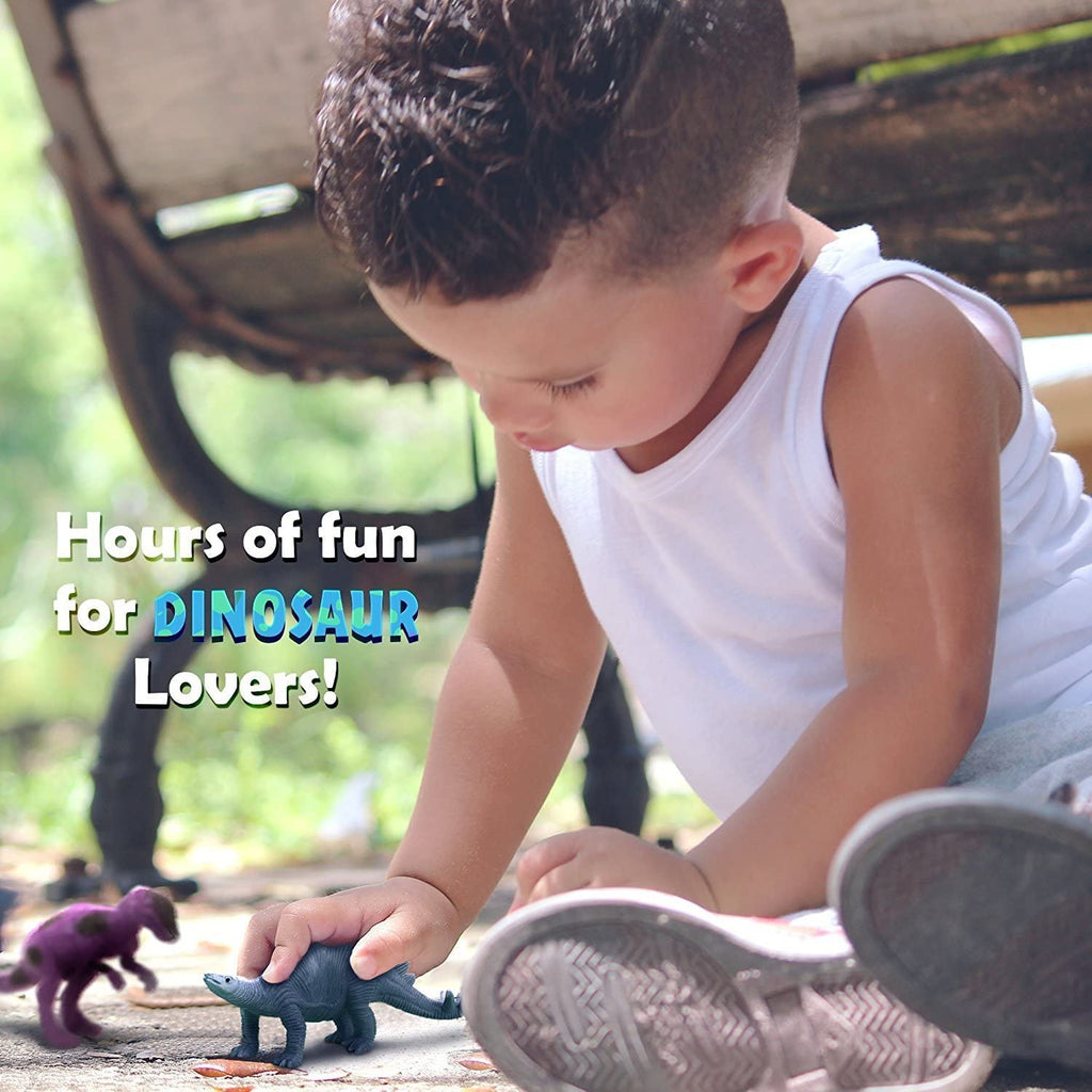 Kids Dinosaur Figures Toys, 12 Pcs Jumbo Plastic Dinosaur Toys for Kids 3-5, STEM Educational Realistic Dinosaurs Figurine Playset for Boys Girls Toddlers