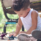 Kids Dinosaur Figures Toys, 12 Pcs Jumbo Plastic Dinosaur Toys for Kids 3-5, STEM Educational Realistic Dinosaurs Figurine Playset for Boys Girls Toddlers