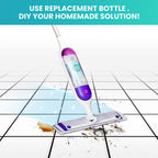 Refillable Bottle for Swiffer® Power Mop™, 720ML / 24 FL.OZ Reusable Solution Container, Leak-Resistant Lock, Use Any Liquid Cleaner
