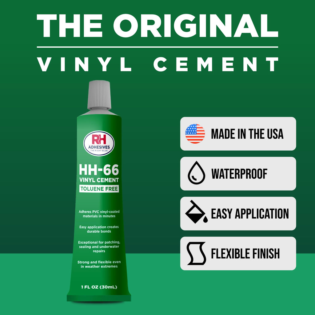 HH-66 Toluene Free Vinyl Cement 1 oz - PVC & Vinyl Glue for Pools, Tarps