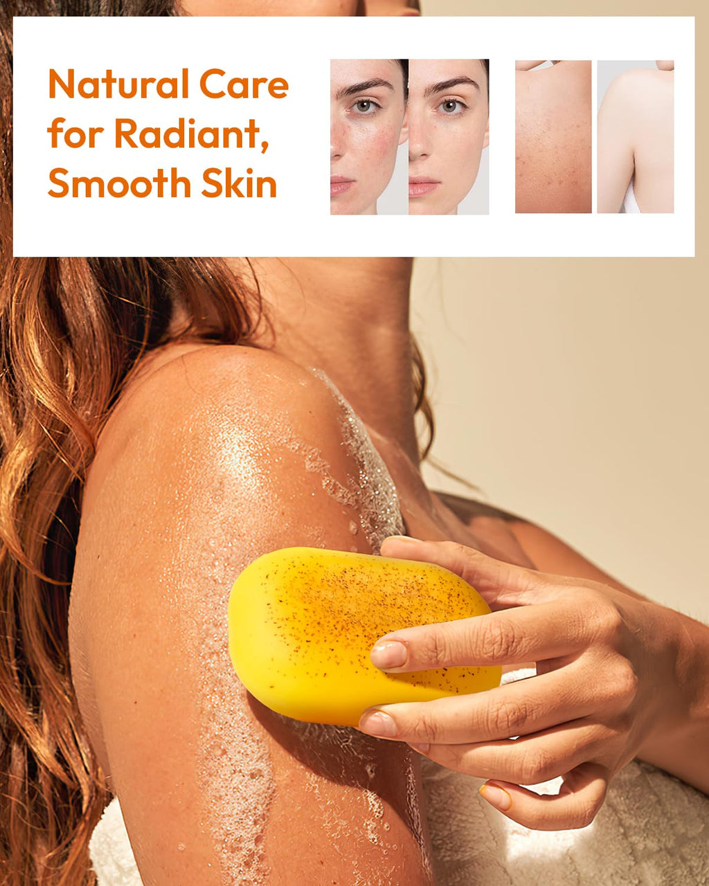 KlearBloom Lemon Turmeric Kojic Acid Soap – Exfoliating Soap with Almond Particles for Dark Spots, Vitamin C and Extra Shea Butter, Gentle Brightening & Moisturizing for Face and Body – 105g x4 Bars