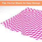 480pcs Deli Paper Sheets - 12x12 inch Variety Pack Checkered Wax Paper, Food Basket Liners for Wrapping Sandwiches Bread Burgers