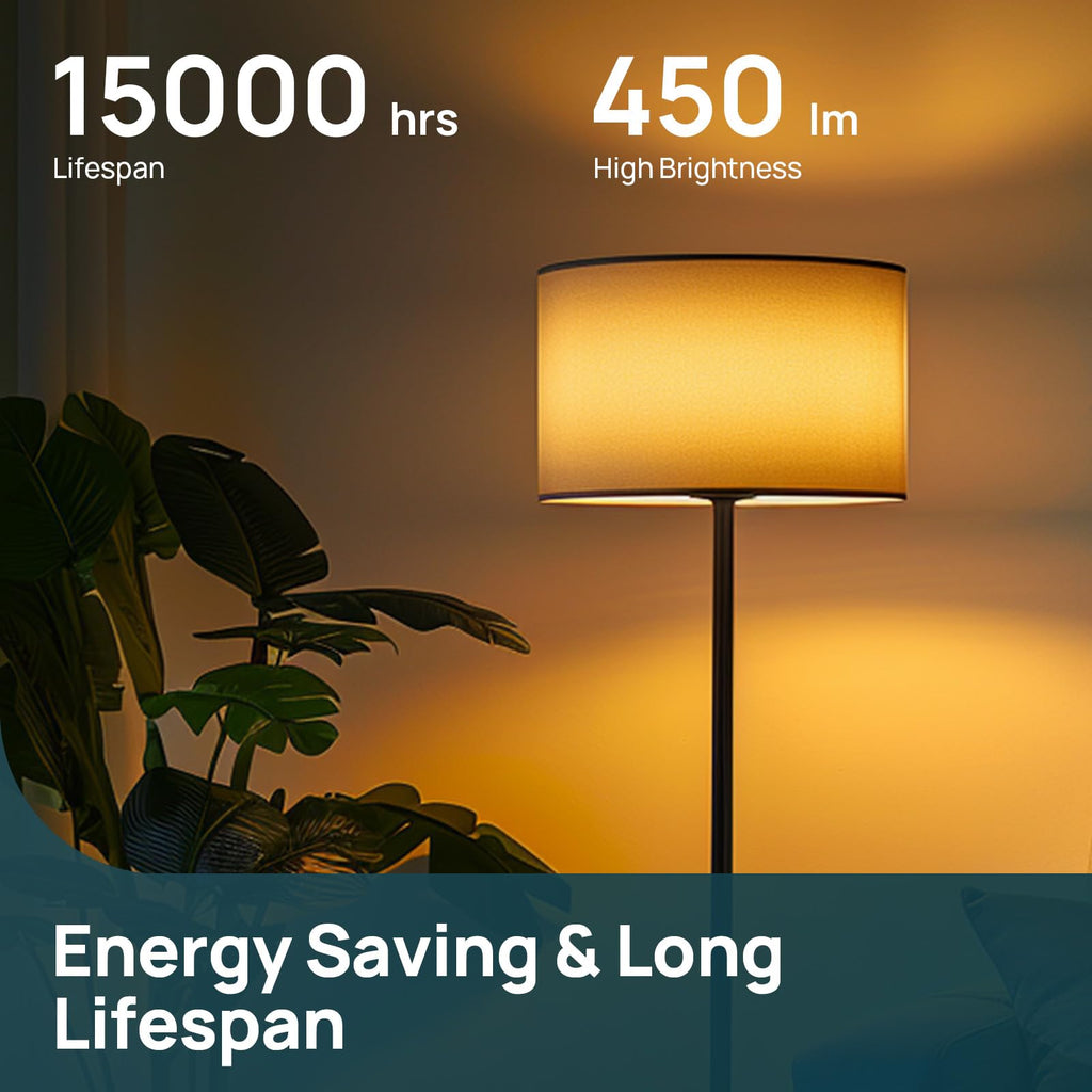 Linkind A19 LED Light Bulbs, 40 Watt Equivalent, 2700K Soft White 6 Packs