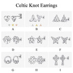 ChicSilver Sterling Silver Stud Earrings for Women Hypoallergenic Celtic Earrings Vintage Triquetra Triangle Studs Earrings Dainty Small Irish Jewelry for Women