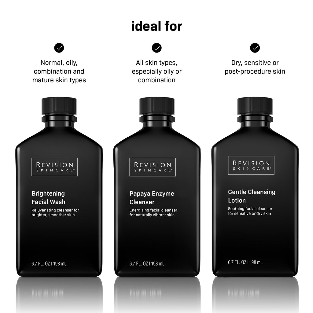 Revision Skincare Papaya Enzyme Cleanser, Energizing Facial Cleanser with Salicylic Acid, Soothing and Exfoliating, 6.7 fl oz
