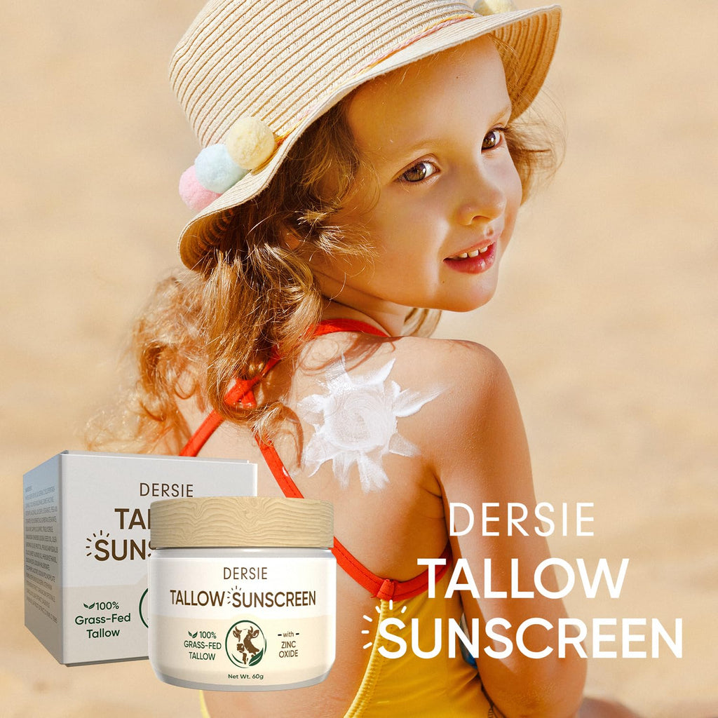 (Pack of 2) Organic Beef Tallow Sunscreen SPF 30: Instant Sun Protection with 100% Grass Fed Tallow and Zinc Oxide - Deep Hydration & Non-Greasy Formula for Adults and Kids (2.12 oz Each)