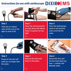 Dixie Ems Deluxe Aneroid Sphygmomanometer Blood Pressure Set W/Adult Cuff, Carrying Case and Calibration Tool - Navy