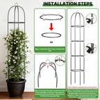 CL FUN Metal Trellis for Climbing Plants Outdoor, 2026 Upgrade 100% Metal with Powder Coating, Rose, Flowers, Grape, Pea, Cucumber Tomato Cage - 6.3 FT Freestanding Plant Support
