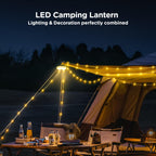 OGERY Camping String Lights, 4 in 1 Quick Storage 32.8FT Rechargeable Tent Lights String with 8 Lighting Modes, Hanging Waterproof Portable LED Lamp for Outdoor Patio Awning Garden Camping Essentials