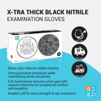 ASAP Black Nitrile Gloves Disposable Latex Free - 4 Mil, Powder Free, Food Safe, Kitchen & Medical Gloves - Durable Rubber Cleaning & Tattoo Supplies (X-Large, 1000 Count)