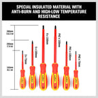 HORUSDY 6-Piece 1000V Insulated Precision Screwdriver Set, Magnetic Tip CR-V Electrician Tools with Cushion Grip TPR Handle for Electrical Applications