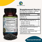 Amazing Herbs Premium Black Seed Oil Capsules - Gluten Free, Non GMO, Cold Pressed Nigella Sativa Aids in Digestive Health, Immune Support- 90 Count, (Pack of 2)