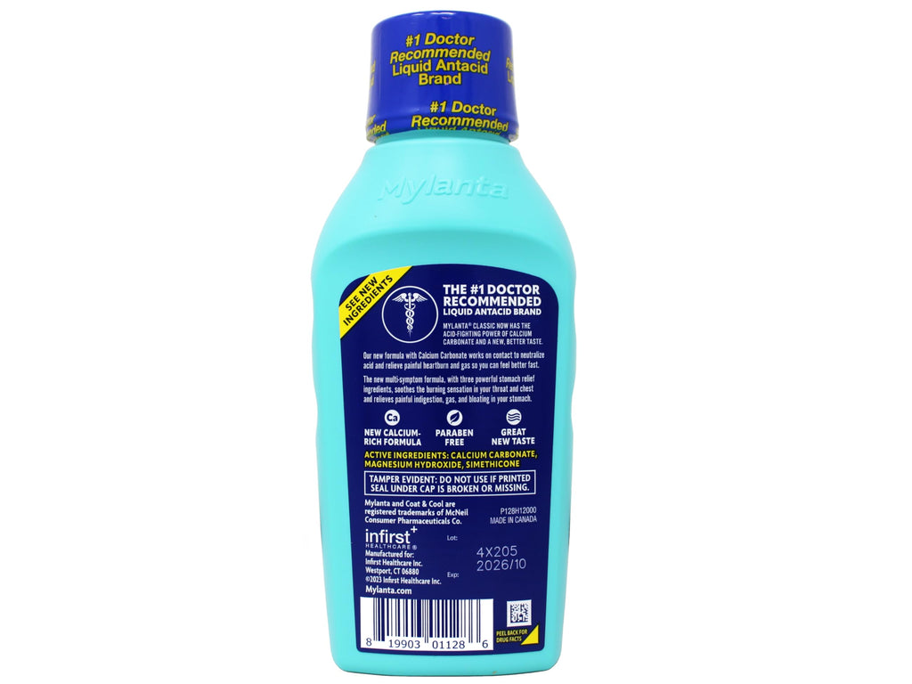 Mylanta Antacid and Gas Relief, Maximum Strength Formula, Classic Flavor, 12 Fluid Ounce